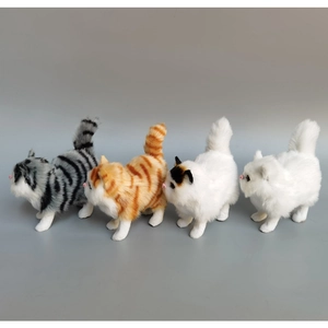 Realistic artificial cats set in various colors with lifelike fur texture detail