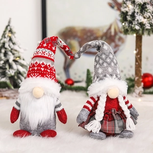 Weihnachtszwerg Plüsch Dekoration Nordische Tomte Puppe Mit Strickmütze Langem Bart Zöpfen Für Zuhause Feiertag Party Deko
