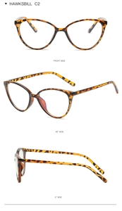 Detailed views of hawksbill cat eye glasses frames with blue light blocking lenses