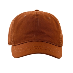 Berretto da baseball minimalista in twill di cotone caramello con cuciture rinforzate