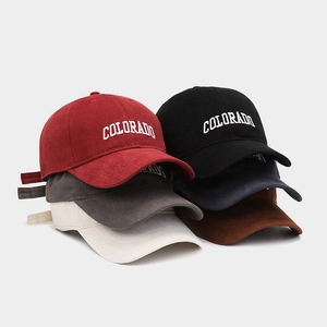 Retro washed cotton baseball caps with Colorado embroidery in multiple vintage colors