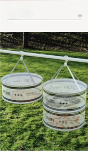 Detail of breathable mesh drying rack for sweaters and socks with a sturdy top hook