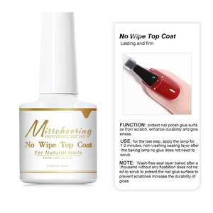 Detail of Misscheering 7.5ml No Wipe Top Coat with UV/LED application instructions