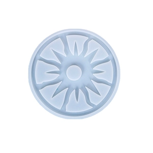 Round sunburst pattern silicone mold for resin coasters and handmade soap crafting
