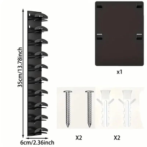 Portacappelli da parete in metallo nero per berretti da baseball con kit di montaggio