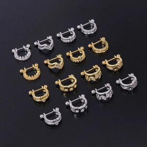 Collection de boucles d oreilles en cuivre zircon et tiges en acier inoxydable