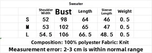 Tableau des tailles détaillé pour le pull en maille ample avec motif à losanges