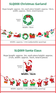 Detail of Christmas banner sets featuring Santa and snowflakes for holiday party decoration