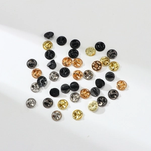 Assorted metal butterfly clutches and black rubber pin backs for jewelry diy making