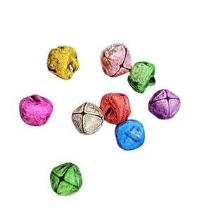 Colorful matte frosted cross bell ornaments for Christmas DIY crafts and pet collars
