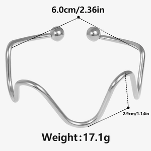 Detail view of 304 stainless steel open collar with precise weight and size measurements