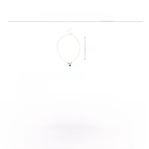 Detailed size chart for 18k gold plated heart necklace with 42cm chain and 8cm extension