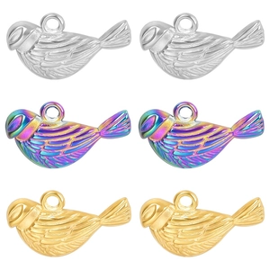 Bird Pendant Stainless Steel Jewelry Finding DIY Necklace Bracelet Making Mini Animal Charm For Women