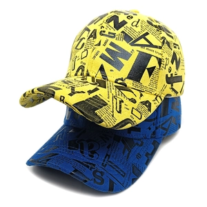 Trendy graffiti letter print baseball cap for women with all-over newspaper pattern