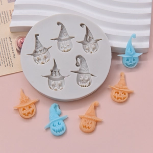 Halloween pumpkin ghost with hat silicone mold for DIY cake baking and crafts
