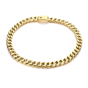 Polished 15mm gold Cuban link chain necklace for men in stainless steel with a sleek clasp