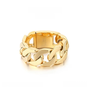 Detailed 316L stainless steel Cuban chain bracelet showing 210x30mm size measurements