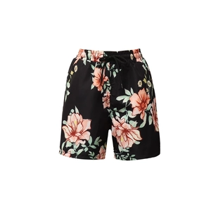 Badeshorts für Jungen mit tropischem Blumenmuster und elastischem Kordelzugbund