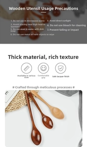 Detail of minimalist wooden spoons in light and dark finishes with long handles