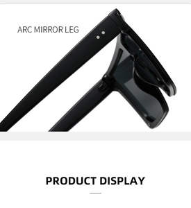 Détail de la branche incurvée ergonomique et des rivets sur ces lunettes de soleil noires