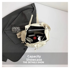 Large capacity backpack interior showing storage space for tablet, fan, and water bottle
