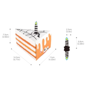 Creative Halloween cake-shaped candy box with spider web pattern and 5.7 inch dimensions