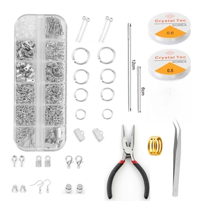 Jewelry Making Kit DIY Pliers Tweezers Lobster Clasps Open Jump Rings Elastic String Storage Box Bracelet Necklace Repair Craft