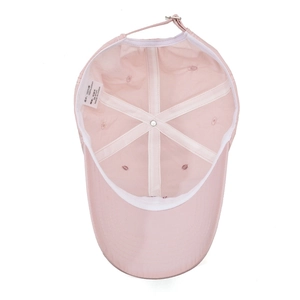 Pink breathable quick-dry baseball cap for women with adjustable metal buckle back