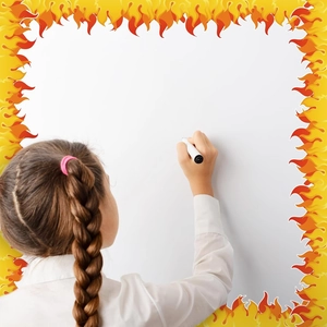 Autocollants de bordure à motif flamme pour décoration de tableaux de classe