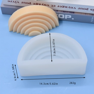 Rainbow arch silicone mold for DIY baking and candles with dimensions 14.3cm by 7.8cm