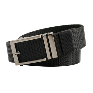 Men's breathable canvas belt with automatic buckle for jeans, shown in a rolled position
