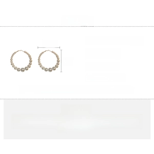 Detailed chart showing irregular pearl earring dimensions and alloy material specifications