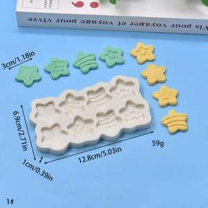 Detailed view of star-shaped silicone mold with 8 cavities for cupcakes and chocolates
