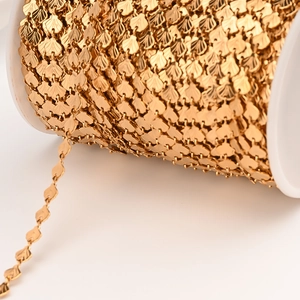 18k gold plated stainless steel 6mm shell chain roll for DIY jewelry making