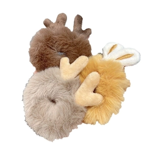Cute plush hair ties with reindeer antlers and rabbit ears for Christmas hair accessories