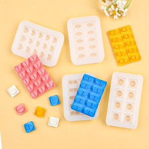 Silicone heart and pill shaped mold for DIY chocolate candy and resin crafts
