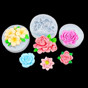 3D flower silicone mold set for rose and lotus DIY soap or candle making