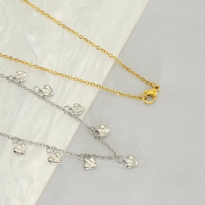 Collane in acciaio inossidabile oro e argento stile francese con ciondoli a cuore