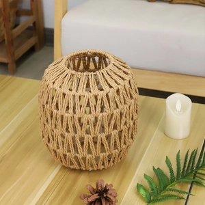 Creative rustic woven rope pendant light shade for a warm Zen home decor atmosphere