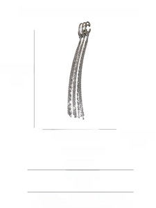 Detailed product information of 16cm long silver triple-layer fringe clip-on earrings