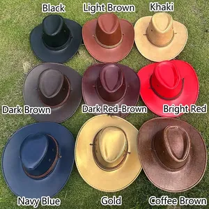 Grille détaillée montrant neuf couleurs de chapeaux de cowboy en daim avec bande tressée