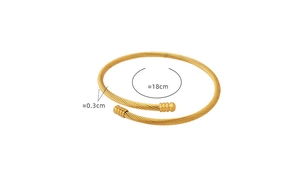 Detail view of 0.3cm gold twisted cable bracelet with 18cm circumference sizing
