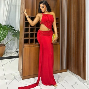 One Shoulder Ruched Cutout Maxi Dress Sexy Bodycon Sleeveless Polyester Spandex Solid Color Evening Party Gown Women