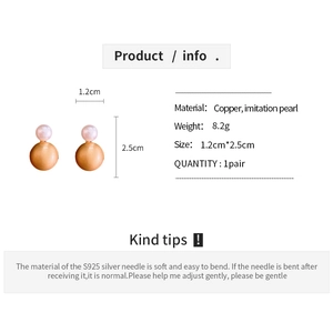 Detailed specs of French vintage earrings featuring pink pearls and golden matte beads