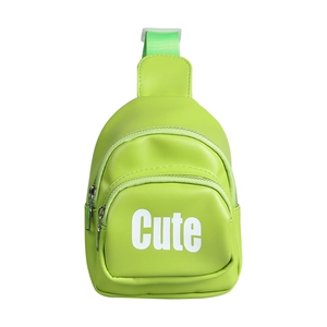 Sac de poitrine enfant vert néon avec lettrage Cute et bandoulière réglable