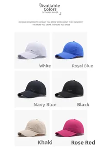 Vue détaillée de casquettes de sport légères et respirantes en six couleurs variées