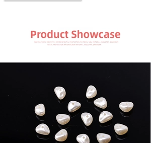 Detailed macro view of irregular ivory faux pearl beads for DIY jewelry making