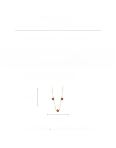 Specifiche dettagliate delle dimensioni per collana a fiori in oro 18K con zirconi rossi