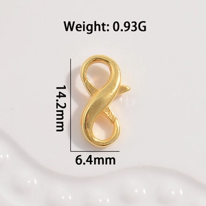 Golden S925 sterling silver S-shaped lobster clasp connector for DIY jewelry making