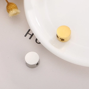 Polished gold and silver stainless steel spacer beads for DIY jewelry making and design